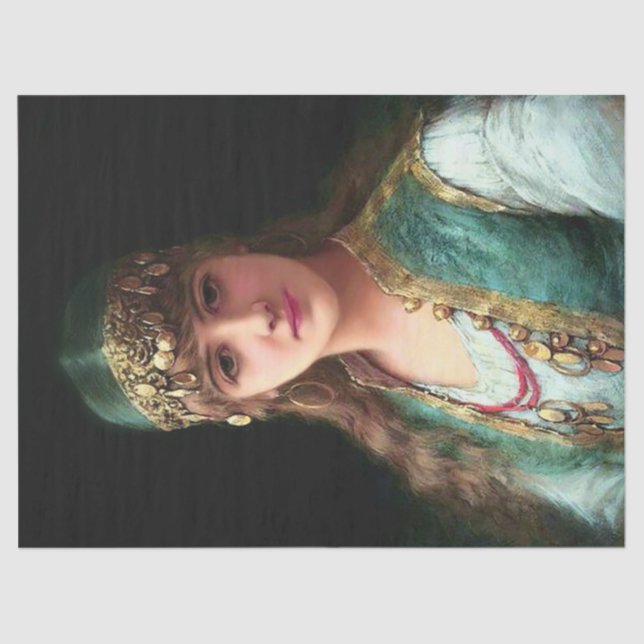 Papier Mousseline Gypsy woman victorian elegant boho bellydancer (Recto)