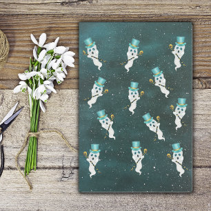 Papier Mousseline Habille Fantômes Flottant dans le ciel de nuit Top