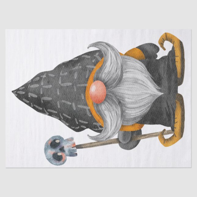 Papier Mousseline Halloween Aquarelle Gnome (Recto)