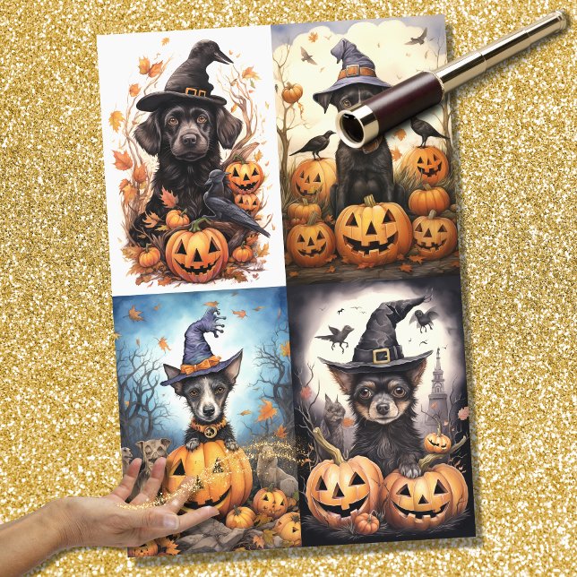 Papier Mousseline Halloween Chien 1 Collage Papier de découpage (Créateur téléchargé)