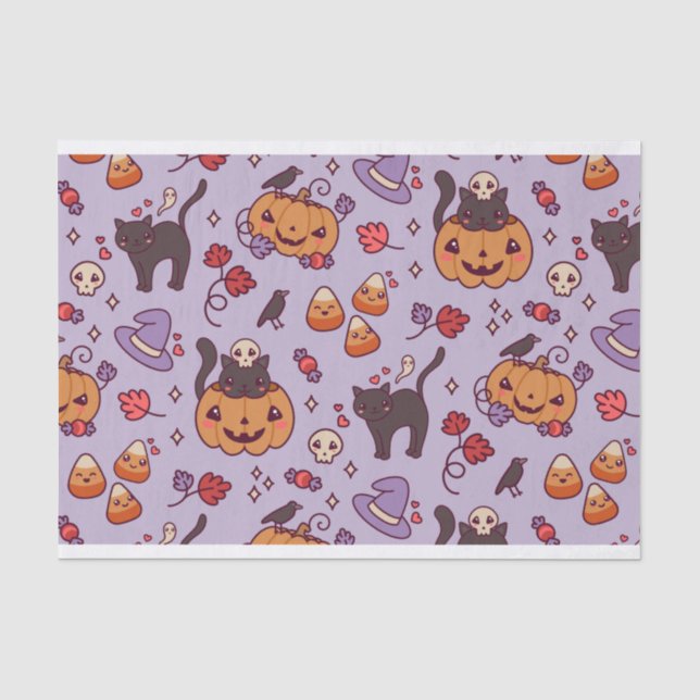 Papier Mousseline Halloween décoration motif tasse de café (Recto)