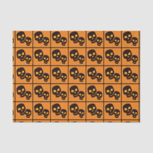Papier Mousseline Halloween des crânes noirs