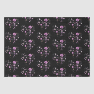 Papier Mousseline Halloween en forme de coeur Motif noir Halloween