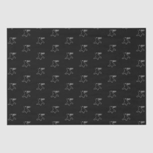 Papier Mousseline Halloween fantôme noir et blanc motif