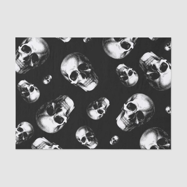 Papier Mousseline Halloween gothique crâne papier de tissus Mariage  (Recto)