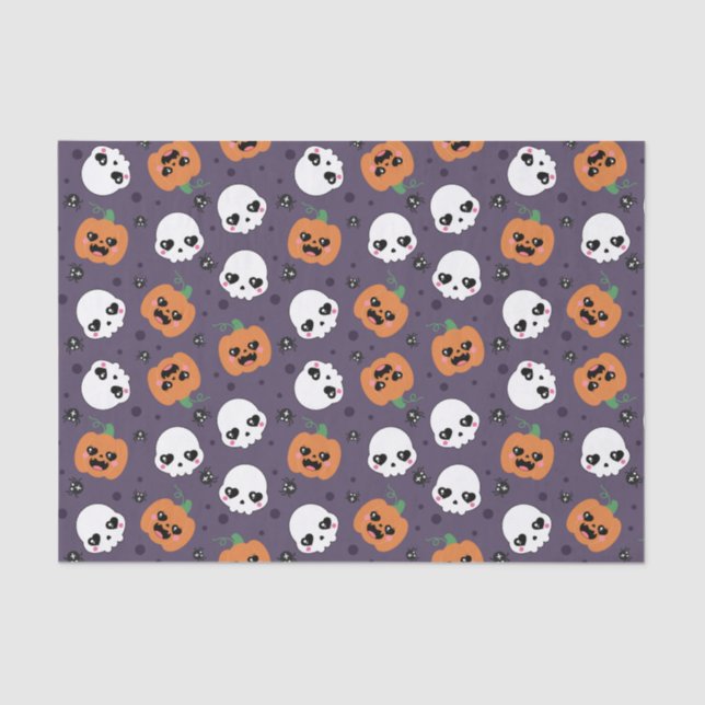Papier Mousseline Halloween Kawaii Motif (Recto)