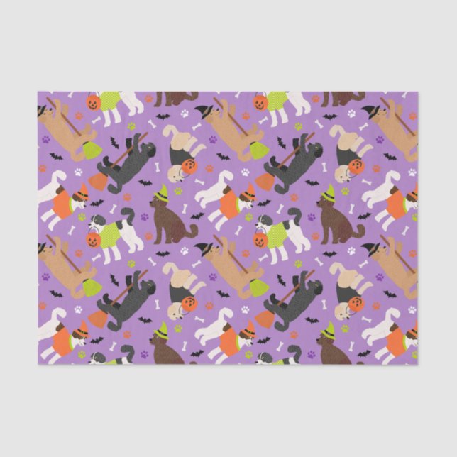 Papier Mousseline Halloween Labradoodle / Goldendoodle Tissu Papier (Recto)