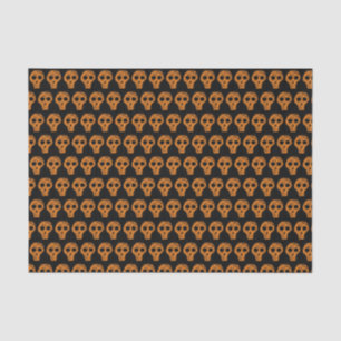 Papier Mousseline Halloween Motif crâne orange noir