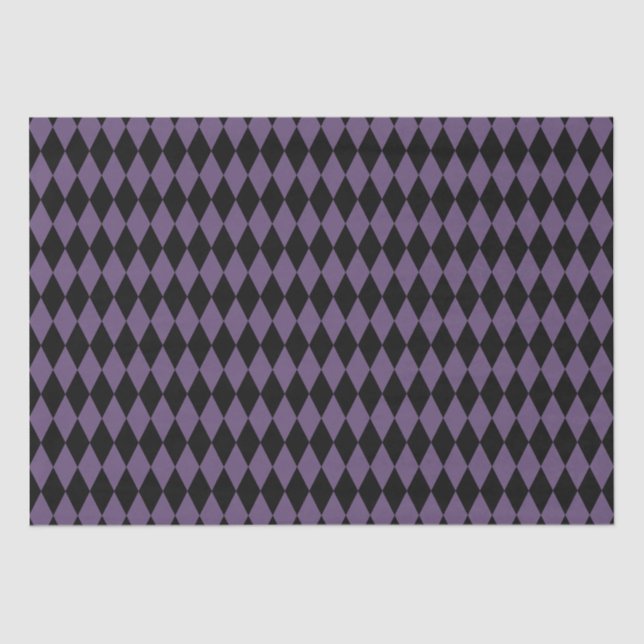 Papier Mousseline Halloween Motif violet et diamant noir (Recto)