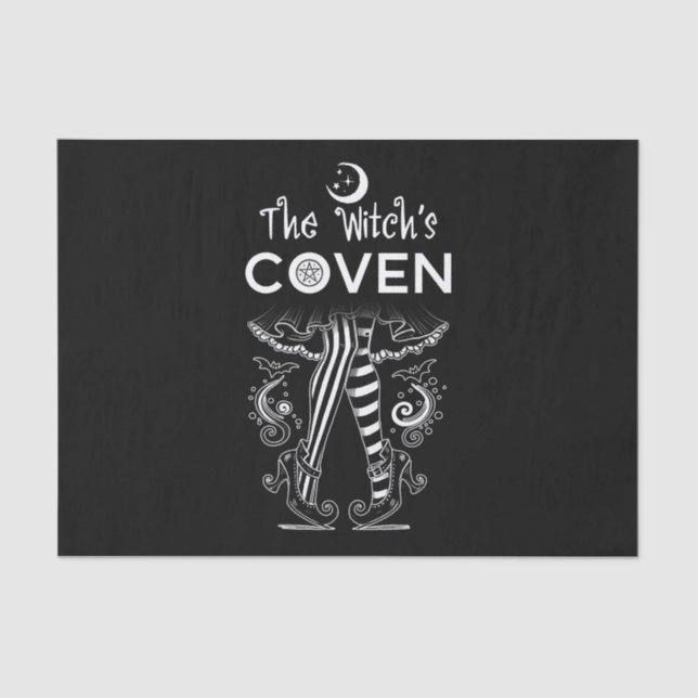 Papier Mousseline Halloween noir et blanc pour sorcière (Recto)