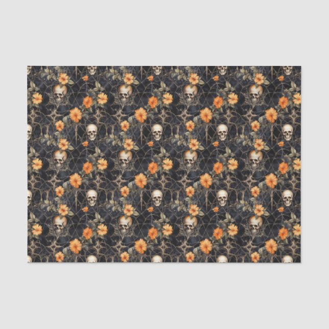 Papier Mousseline Halloween noir et orange (Recto)