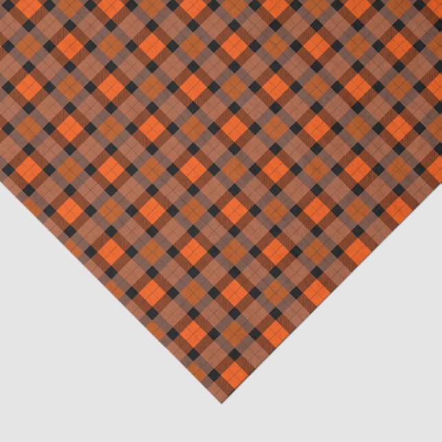 Papier Mousseline Halloween Orange Plaid (Détail)