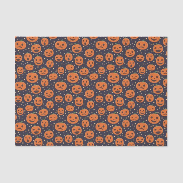 Papier Mousseline Halloween Pattern Jack-o-Lantern (Recto)