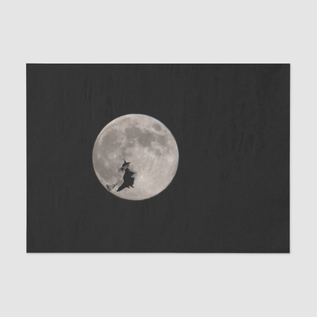 Papier Mousseline Halloween Pleine lune sorcière (Recto)