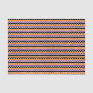 Papier Mousseline Halloween rétro années 1950 Chevron Orange Purple 