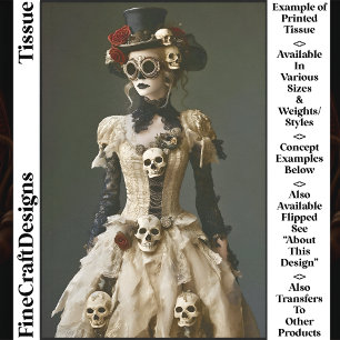 Papier Mousseline Halloween Steampunk Femme & Skulls S1 Découpage