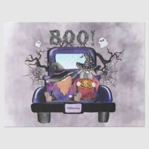 Papier Mousseline Halloween Watercolor Truck Gnomes