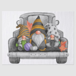 Papier Mousseline Halloween Watercolor Truck Gnomes