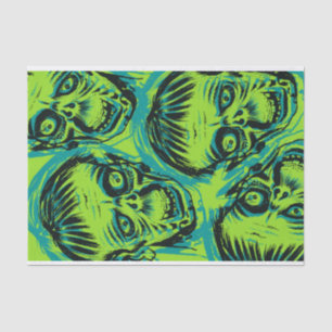 Papier Mousseline Halloween Zombie éffrayant Neon Green