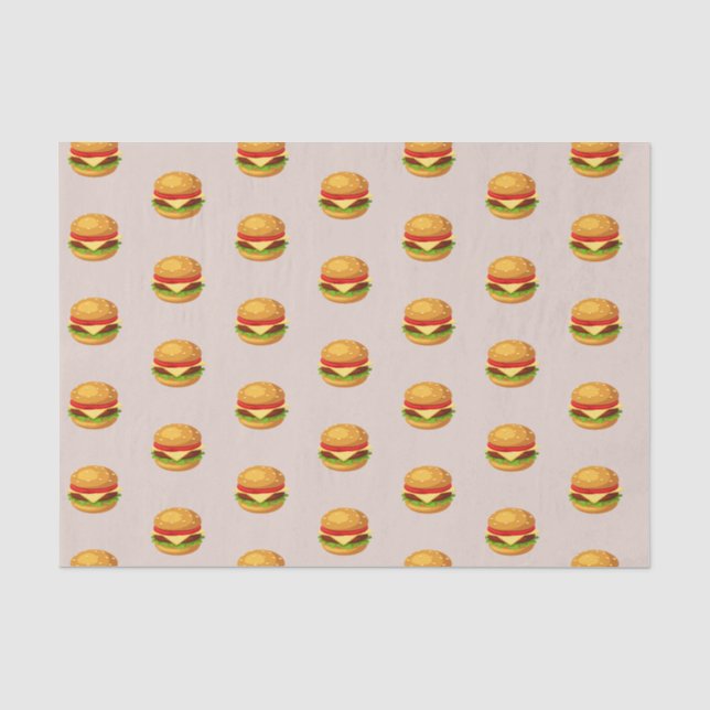 Papier Mousseline Hamburger Lover Cheeseburger Cute Motif Carrelé (Recto)