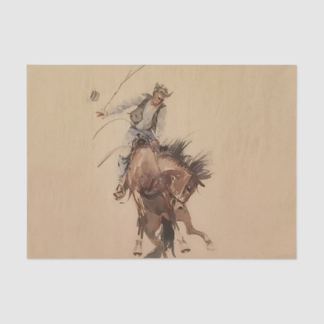 Papier Mousseline Hand Whipping a Bronc par Edward Borein (Recto)