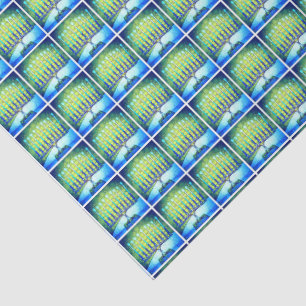 Papier Mousseline Hanoukka Blue Green Menorah Motif simple moderne