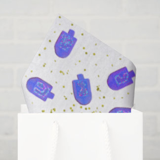 Papier Mousseline Hanukkah floral dreidels and gelt