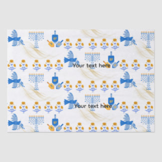 Papier Mousseline Hanukkah tissue Paper – Menorah, Dove, Dreidel
