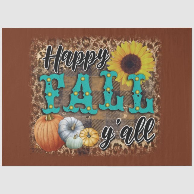 Papier Mousseline Happy Fall Citrouille Flower Elegant (Recto)