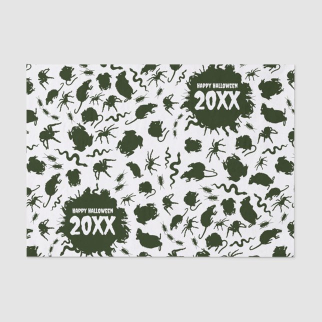 Papier Mousseline Happy Halloween Add The Year Black Creepy Crawlies (Recto)