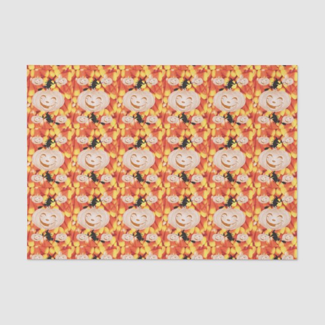 Papier Mousseline Happy Halloween Tissue Paper, Citrouille (Recto)