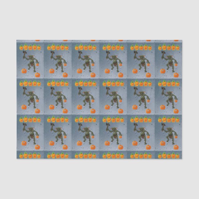 Papier Mousseline Happy Halloween Tissue Paper, Goblin (Recto)