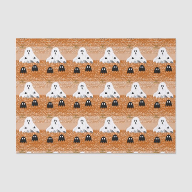 Papier Mousseline Happy Halloween Tissue Papier, Fantôme (Recto)