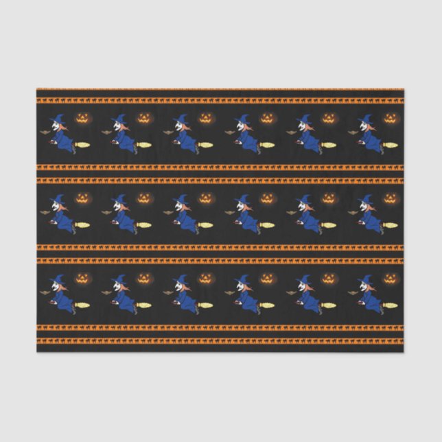 Papier Mousseline Happy Halloween Tissue Papier, Sorcière (Recto)