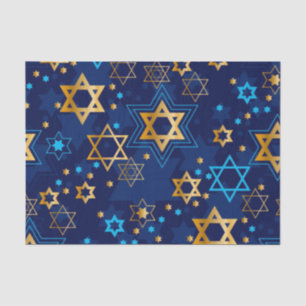 Papier Mousseline Happy Hanoukka Blue Star of David Tissue Paper