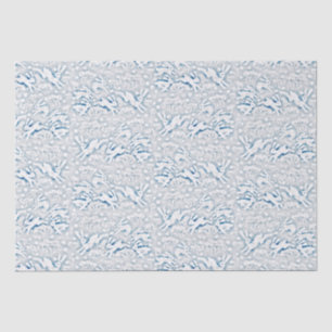 Papier Mousseline Hares lapins lapins lapins Motif d'hiver Blanc