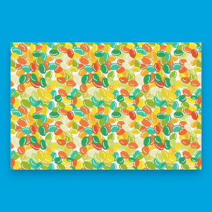 Papier Mousseline Haricots de bonbons Multicolor jaune sur Arrière -