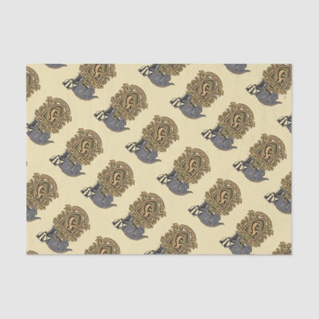 Papier Mousseline Harry Potter | Cimier de Hufflepuff avec Badger (Recto)