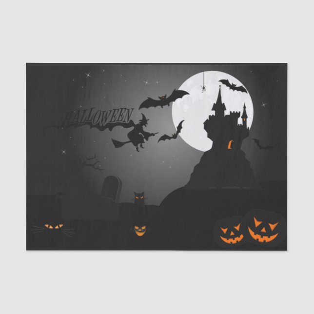 Papier Mousseline Haunted House Halloween (Recto)