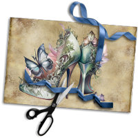 Haut talons de mode vintage avec papillon floral
