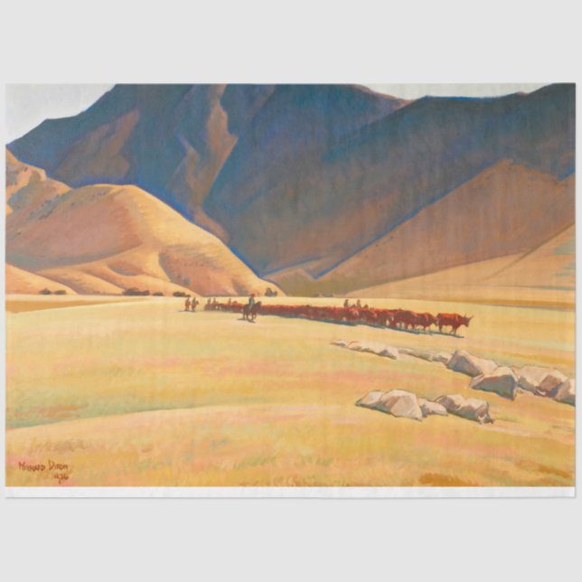 Papier Mousseline Hautes collines de Tehachapi par Maynard Dixon (Recto)
