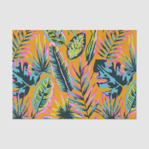 Papier Mousseline Hawaiian Tropical Feuilles Et Plante Imprimer Moti