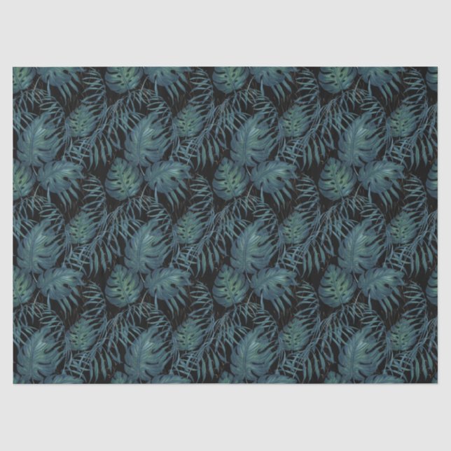 Papier Mousseline Hawaiian Tropical Monstera Feuille Tissu Papier (Recto)