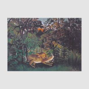 Papier Mousseline Henri Rousseau - Le lion affamé