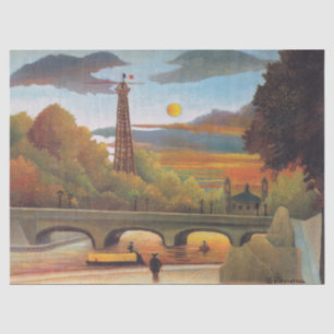 Papier Mousseline Henri Rousseau - Seine et Tour Eiffel au coucher d