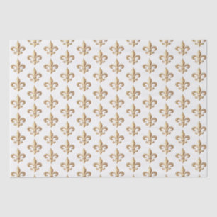 Papier Mousseline Héraldique ciselé Or Gradient Fleur de lis Wrapp