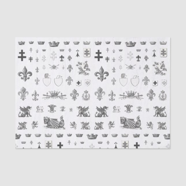 Papier Mousseline Heraldique médiévale de la Couronne (Recto)