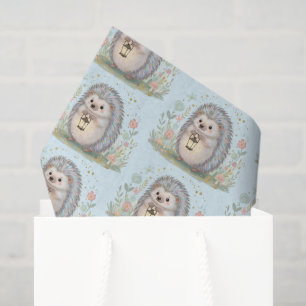 Papier Mousseline Hérisson mignon avec motif lanterne