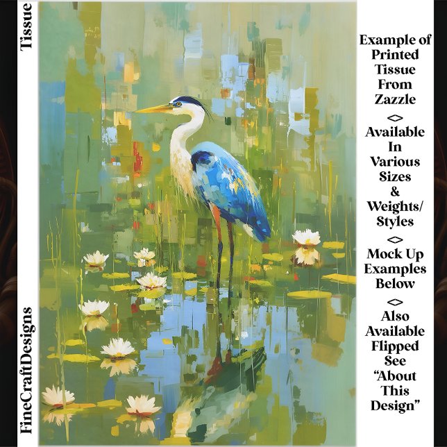 Papier Mousseline Heron Stanparmi les nappes d'eau EF1L Découpage (Créateur téléchargé)