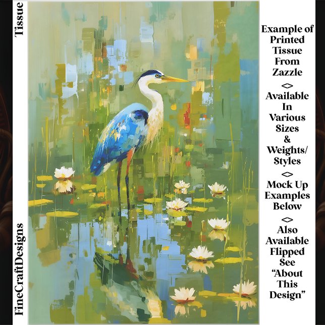 Papier Mousseline Heron Stanparmi les nappes d'eau EF1R Découpage (Créateur téléchargé)